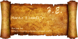 Hantz Elemér névjegykártya